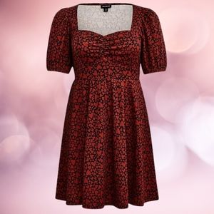 Torrid | Skater Mini Dress - Knit Heart Black